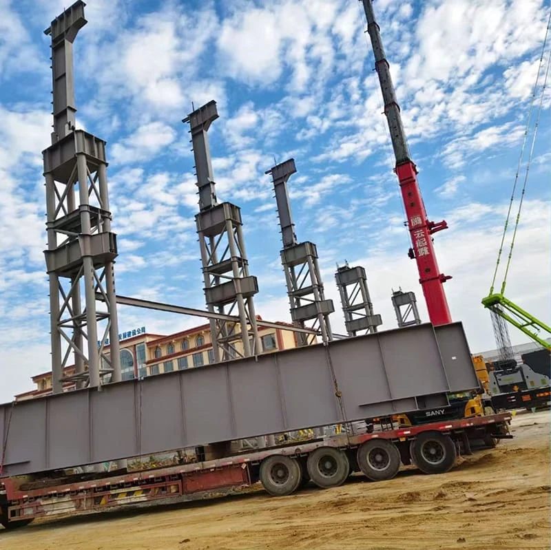 Record-Breaking Steel Erection: 40-Ton Lattice Columns Complete for Marine Workshop Project​